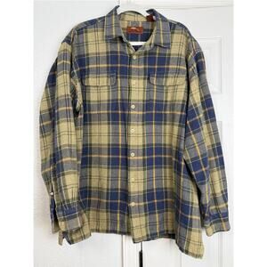 Boulder Creek Men’s Plaid Flannel Shirt Jacket L Heavyweight Button Up